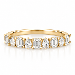 The Pear & Emerald-Cut Diamond Band | Lab-Grown Diamonds