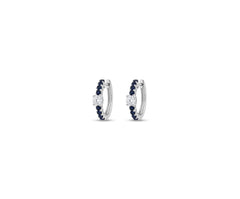 Blue Sapphire & Diamond Hoop