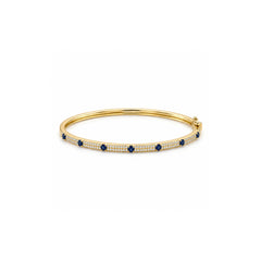 Blue Sapphire and Pave Diamond Bangle