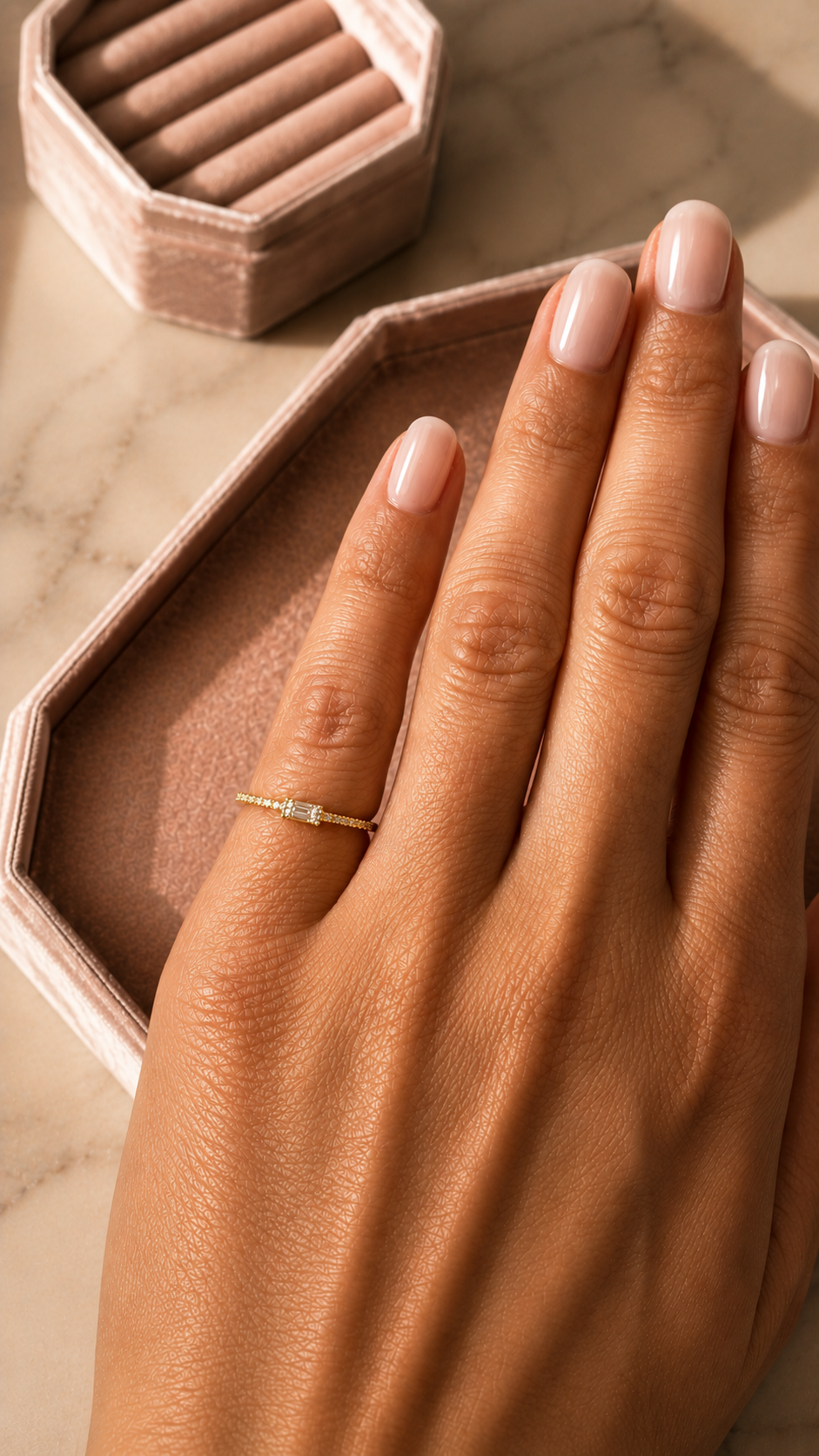 Baguette Diamond Pave Pinky Ring