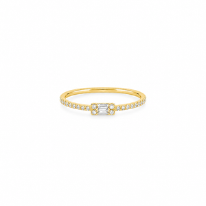 Baguette Diamond Pave Pinky Ring