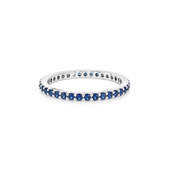 Deep Blue Sapphire Eternity Ring in White Gold