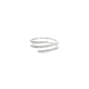 Diamond Spiral Wrap Around Ring in White Gold