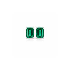 Emerald Stud Emerald Cut