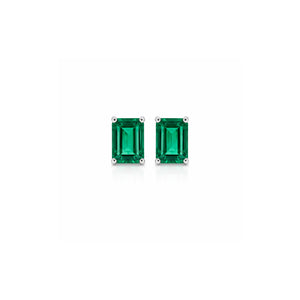 Emerald Stud Emerald Cut