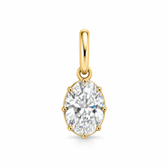 The Oval Lab Grown Pendant in Yellow Gold