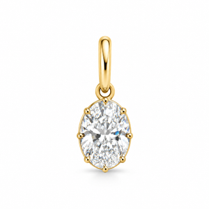 The Oval Lab Grown Pendant in Yellow Gold