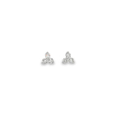 Mini Diamond Trefoil Cluster Earrings