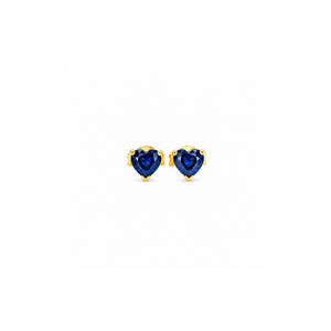 Mini Heart Blue Sapphire Stud