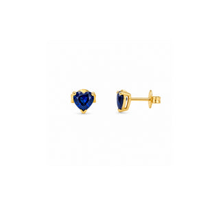 Mini Heart Blue Sapphire Stud