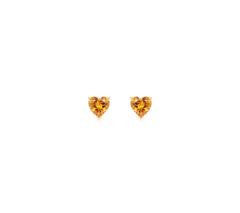 Mini Heart-Shaped Citrine Stud