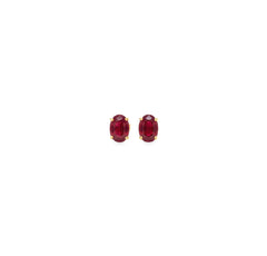 Mini Oval Ruby Stud