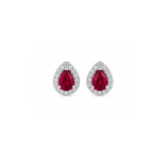 Mini Pear-Cut Ruby with Diamond Halo