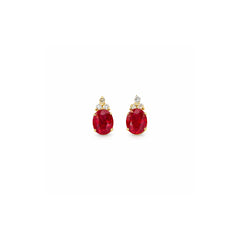 Mini Ruby Pineapple Earrings with Diamonds