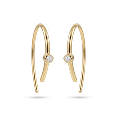 Open Wire Diamond Bezel Single Earring