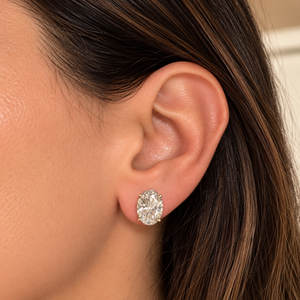The Oval Solitaire Studs | 5 CTW Lab-Grown Diamonds