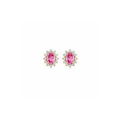 Oval Pink Sapphire with Halo Diamonds