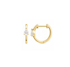 Pear Diamond Huggie Earrings