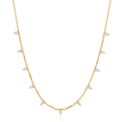 Pear Shape Diamond Station Necklace
