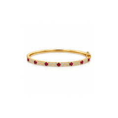 Ruby and Pave Diamond Bangle
