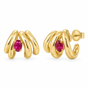 The Ruby Cage Huggie Earrings