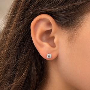 1 CTW Baby Lab-Grown Diamond Studs | 4-Prong Basket Setting