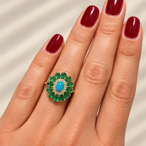 The Emerald and Turquoise Cocktail Ring