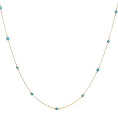 Turquoise Tennis Necklace with one Diamond