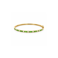 Two Tone Green Sapphire and Tsavorite Bangle