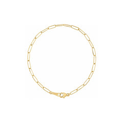 Yellow Gold Paperclip Chain Bracelet