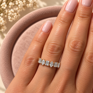 The Pear & Emerald-Cut Diamond Band | Lab-Grown Diamonds