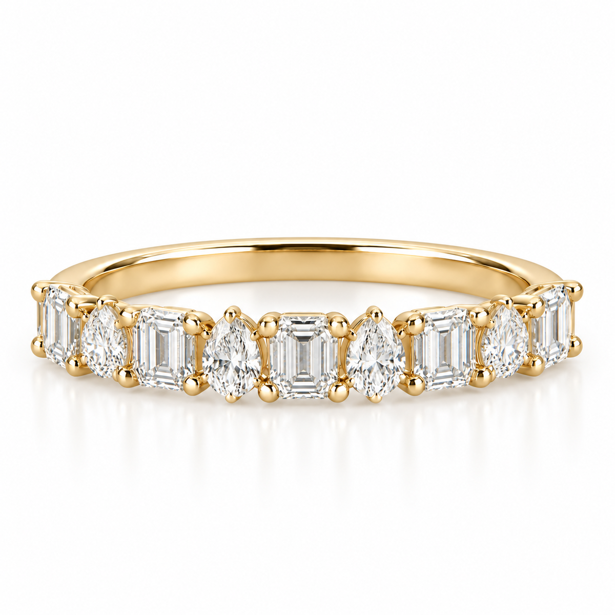 The Pear & Emerald-Cut Diamond Band | Lab-Grown Diamonds