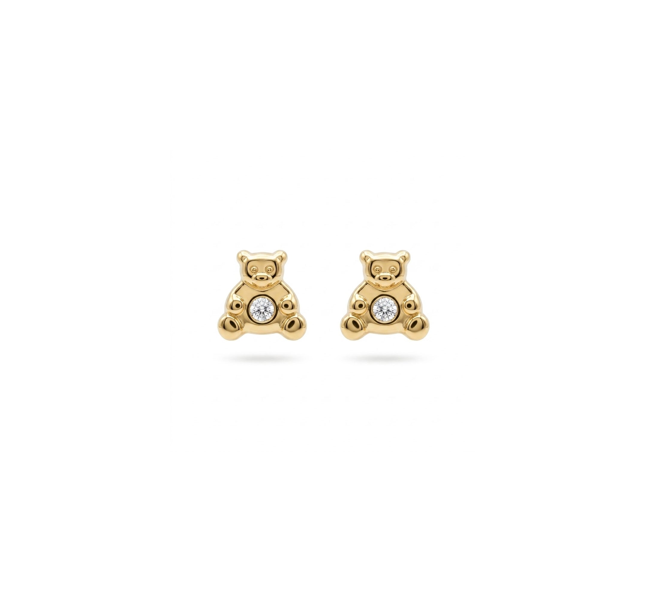 Baby Teddy Bear Diamond Studs
