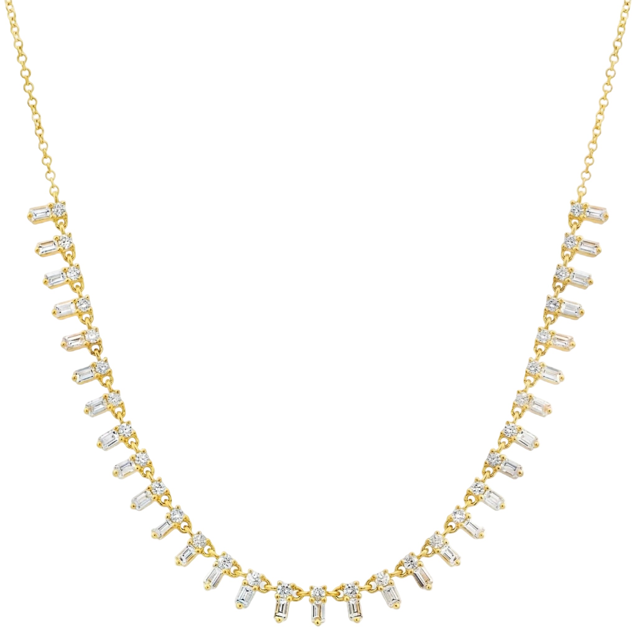 Baguette Diamond Chain Necklace