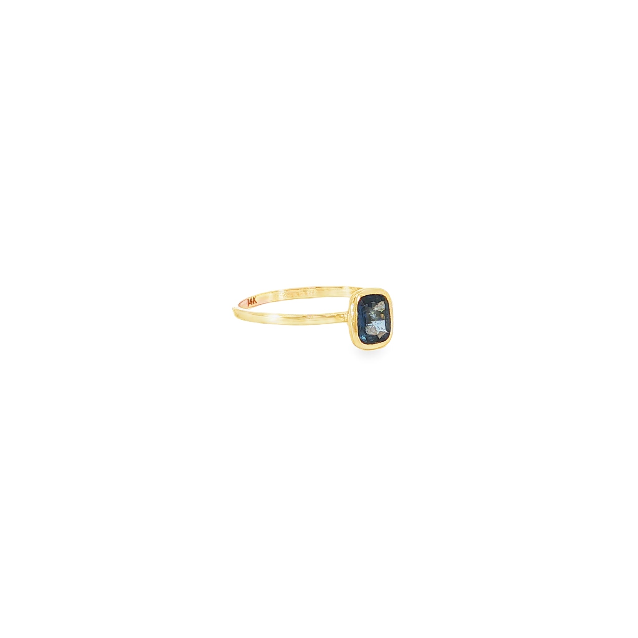 Blue Sapphire Bezel Solitaire Ring