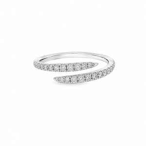 Diamond Pavé Bypass Ring in White Gold