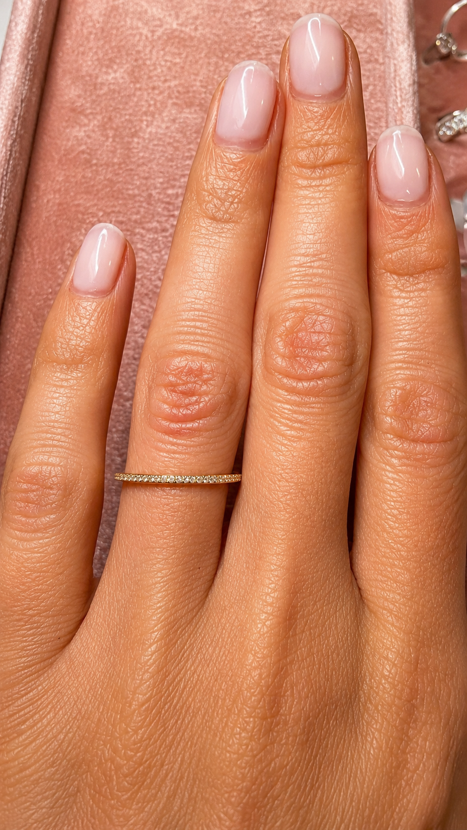 Skinny Half Pave Diamond Eternity Ring