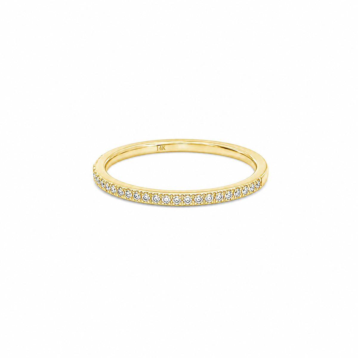 Skinny Half Pave Diamond Eternity Ring