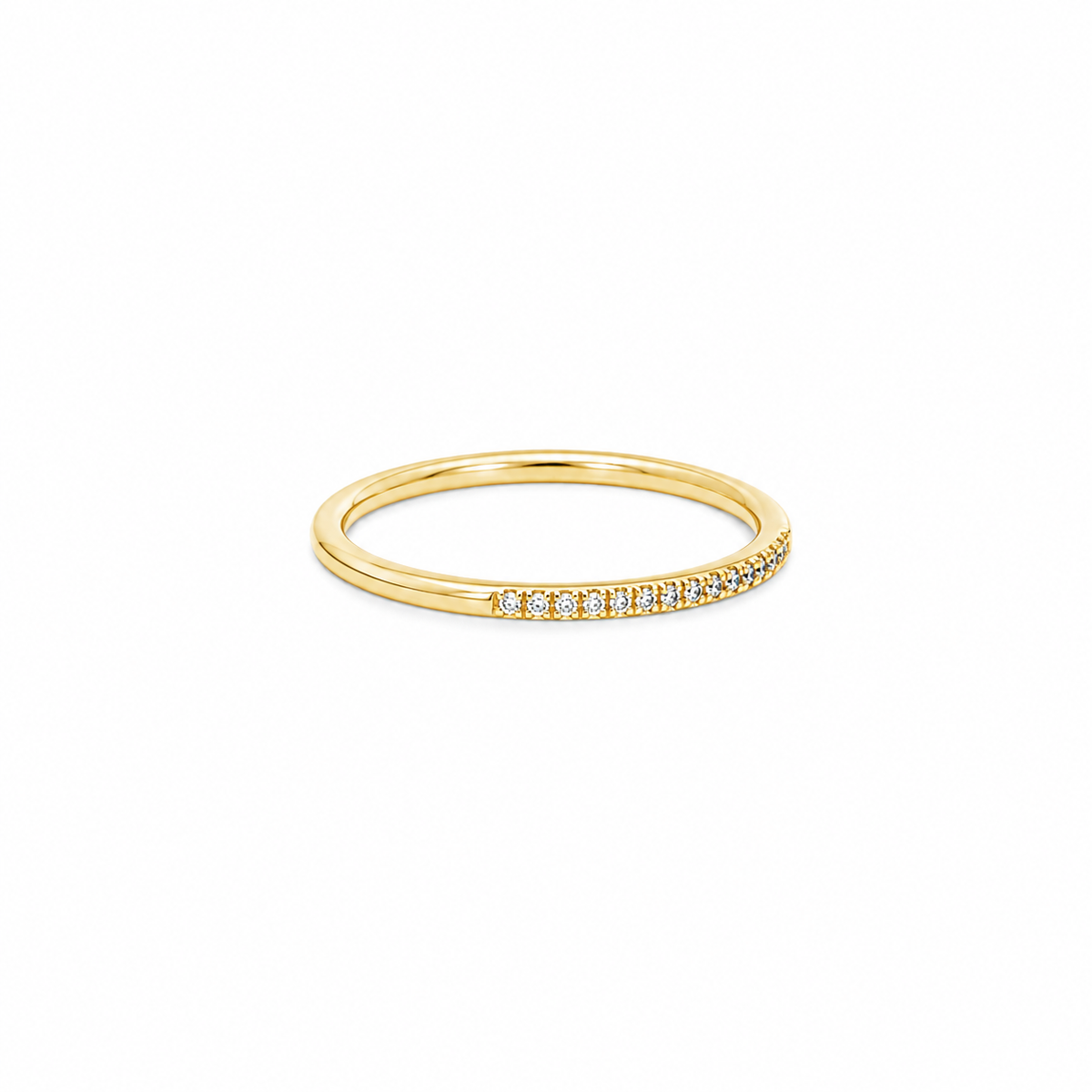Skinny Half Pave Diamond Eternity Ring