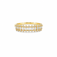 Half Eternity Baguette and Round Diamond Ring