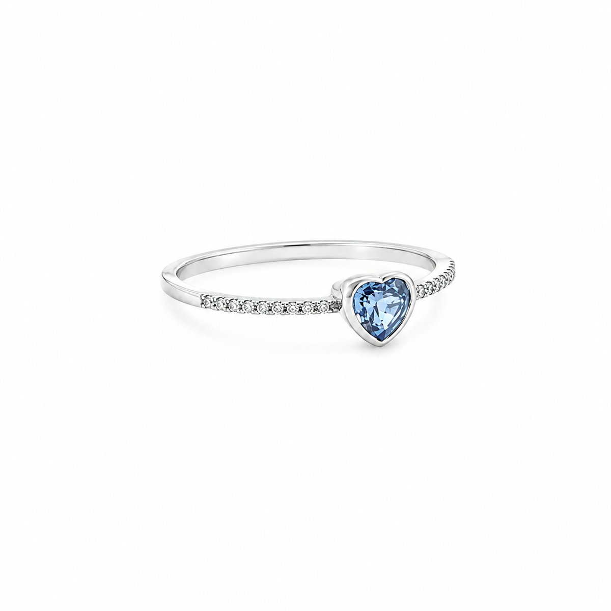 Heart-Shaped Blue Sapphire Ring
