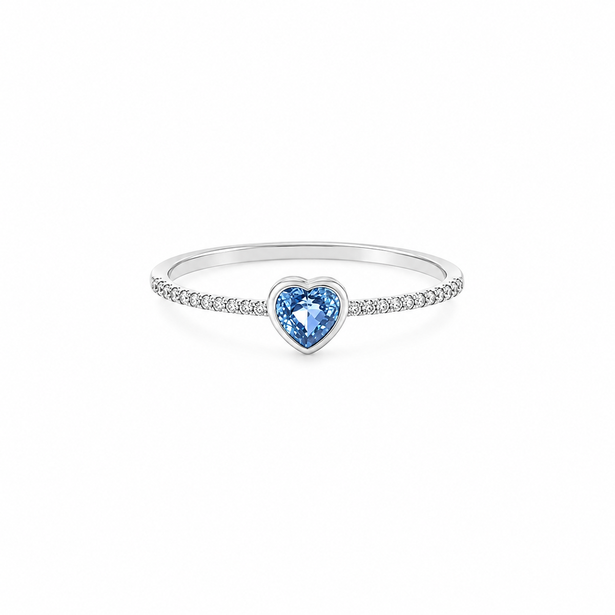 Heart-Shaped Blue Sapphire Ring
