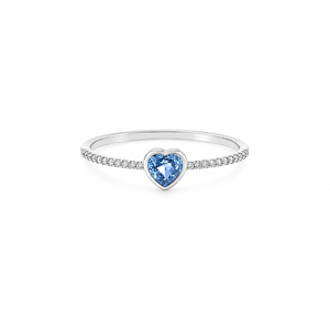 Heart-Shaped Blue Sapphire Ring