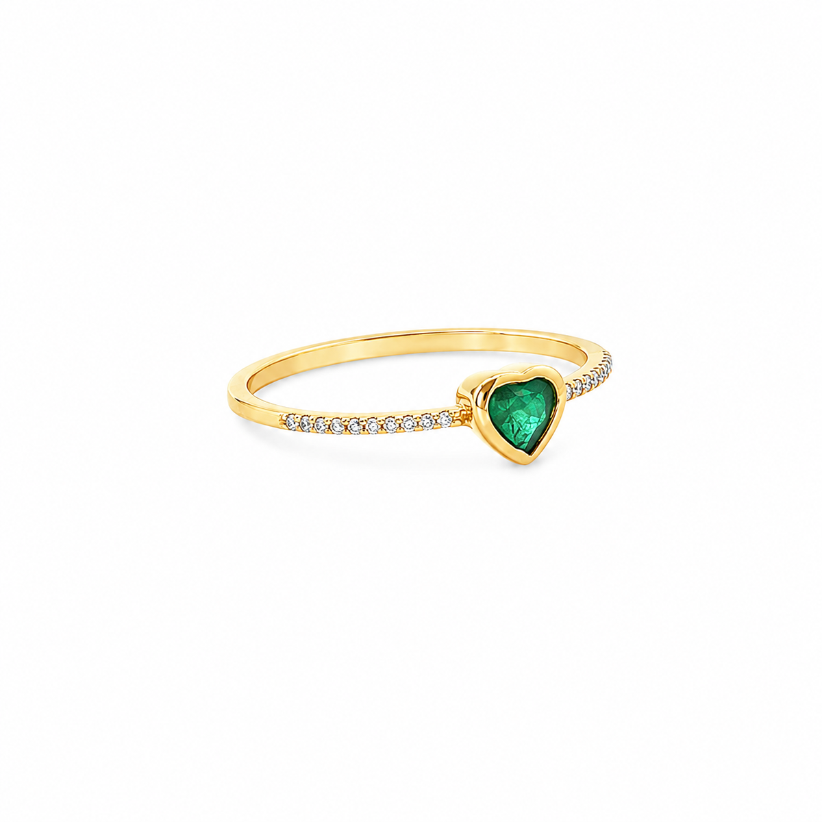 Heart-Shaped Emerald Ring