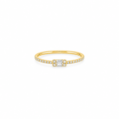 Baguette Diamond Pave Pinky Ring