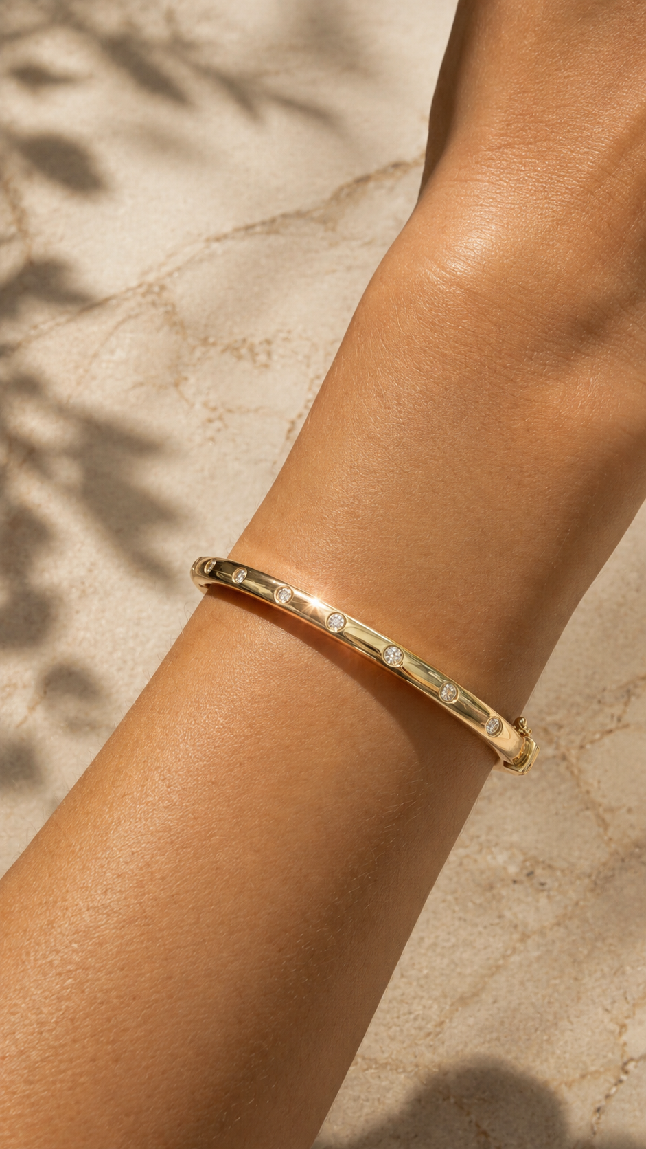 Gold Diamond Bangle