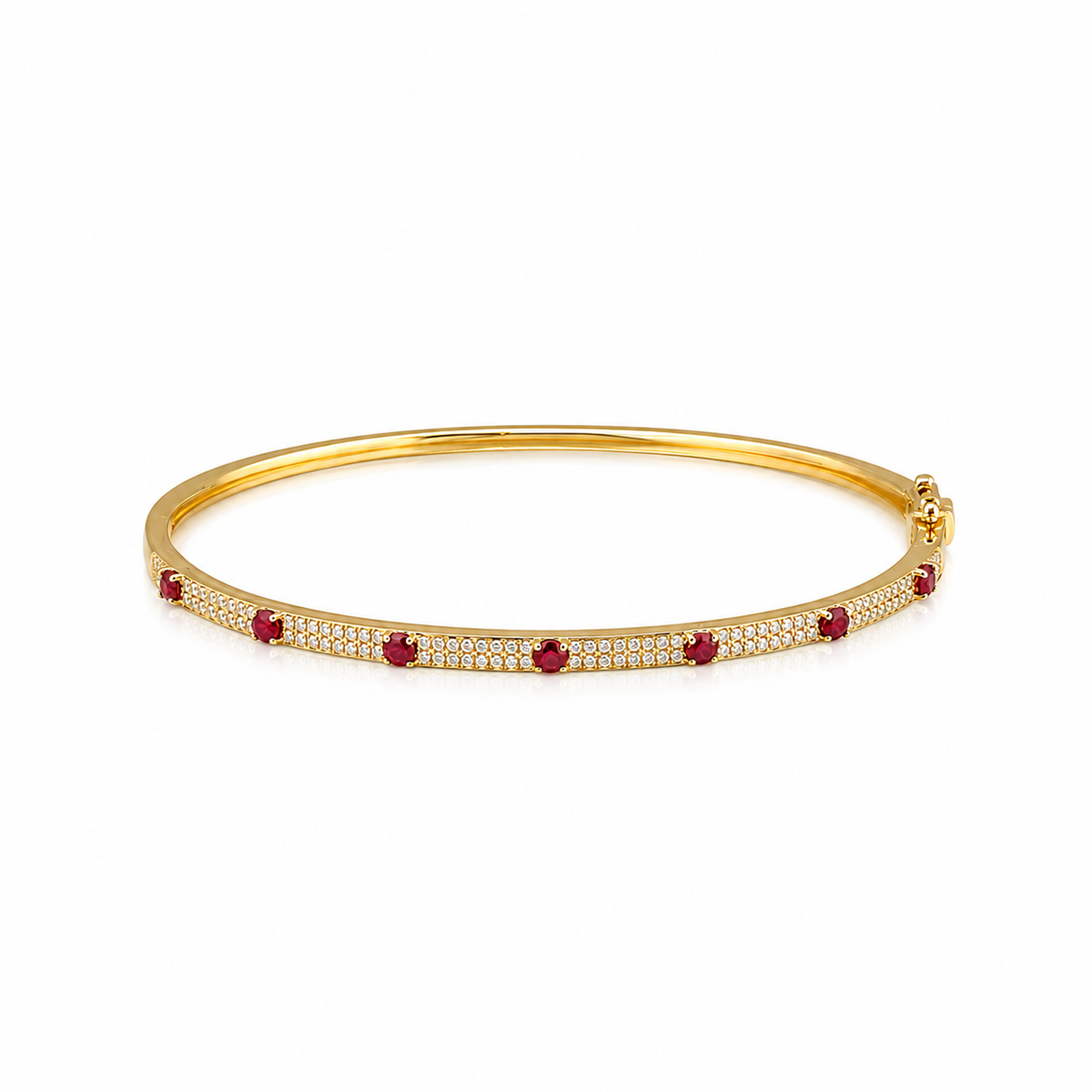 Ruby and Pave Diamond Bangle