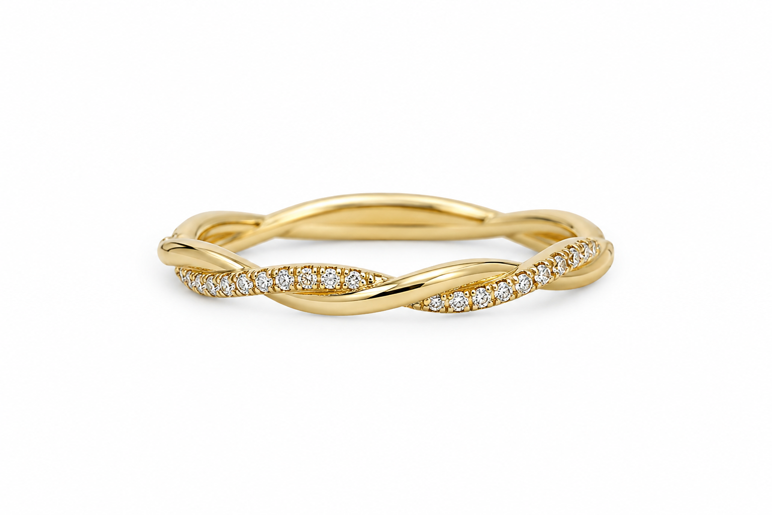 Twisted Wire Diamond Pinky Ring