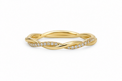 Twisted Wire Diamond Pinky Ring