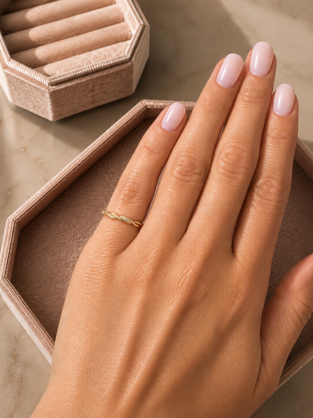 Twisted Wire Diamond Pinky Ring